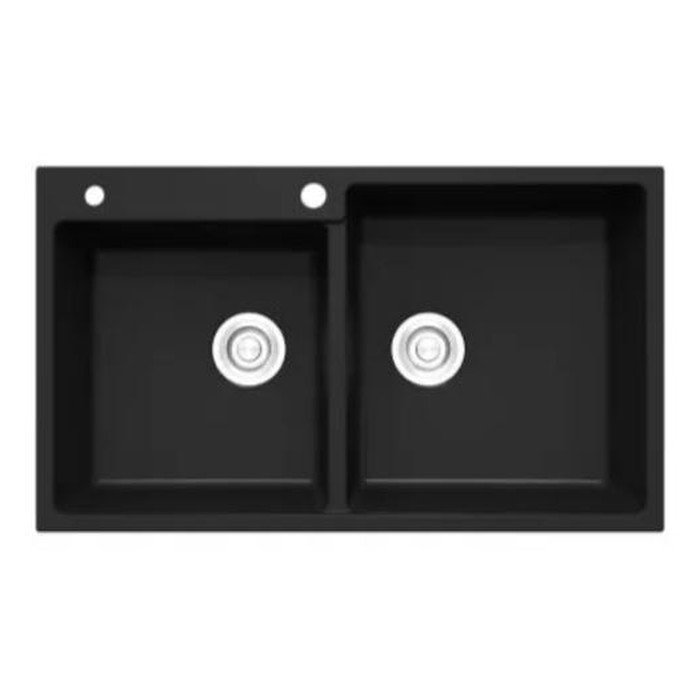 Lava-loiça Preto de 2 Cuvas D86Q Newmatic
