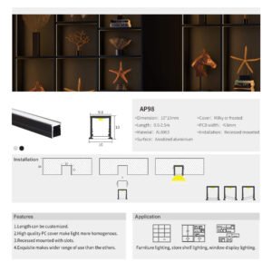 Luz LED Linear Embutida AP98 Newmatic