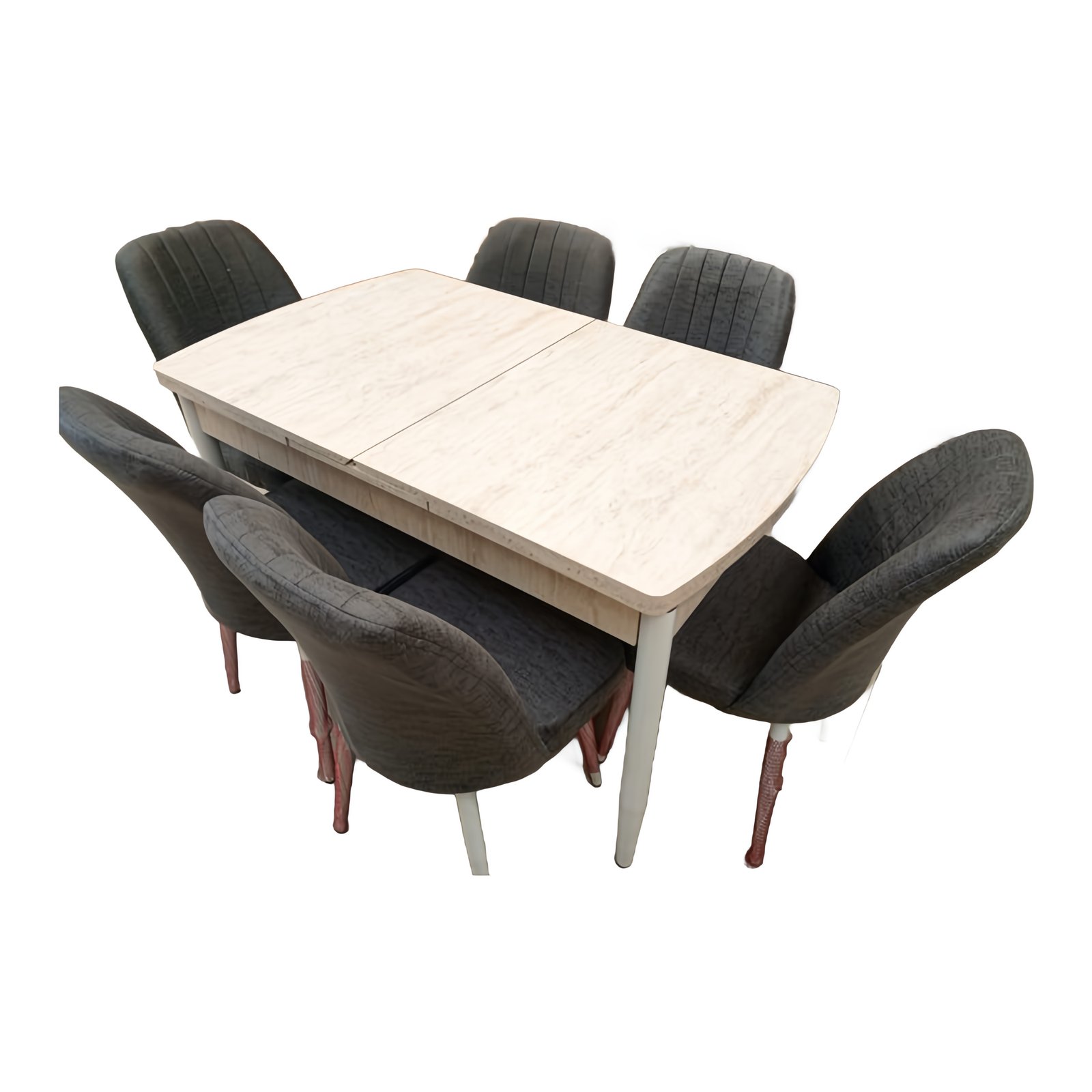 Mesa Extensível com 6 Cadeiras Modelo 12 – travertino creme Flora