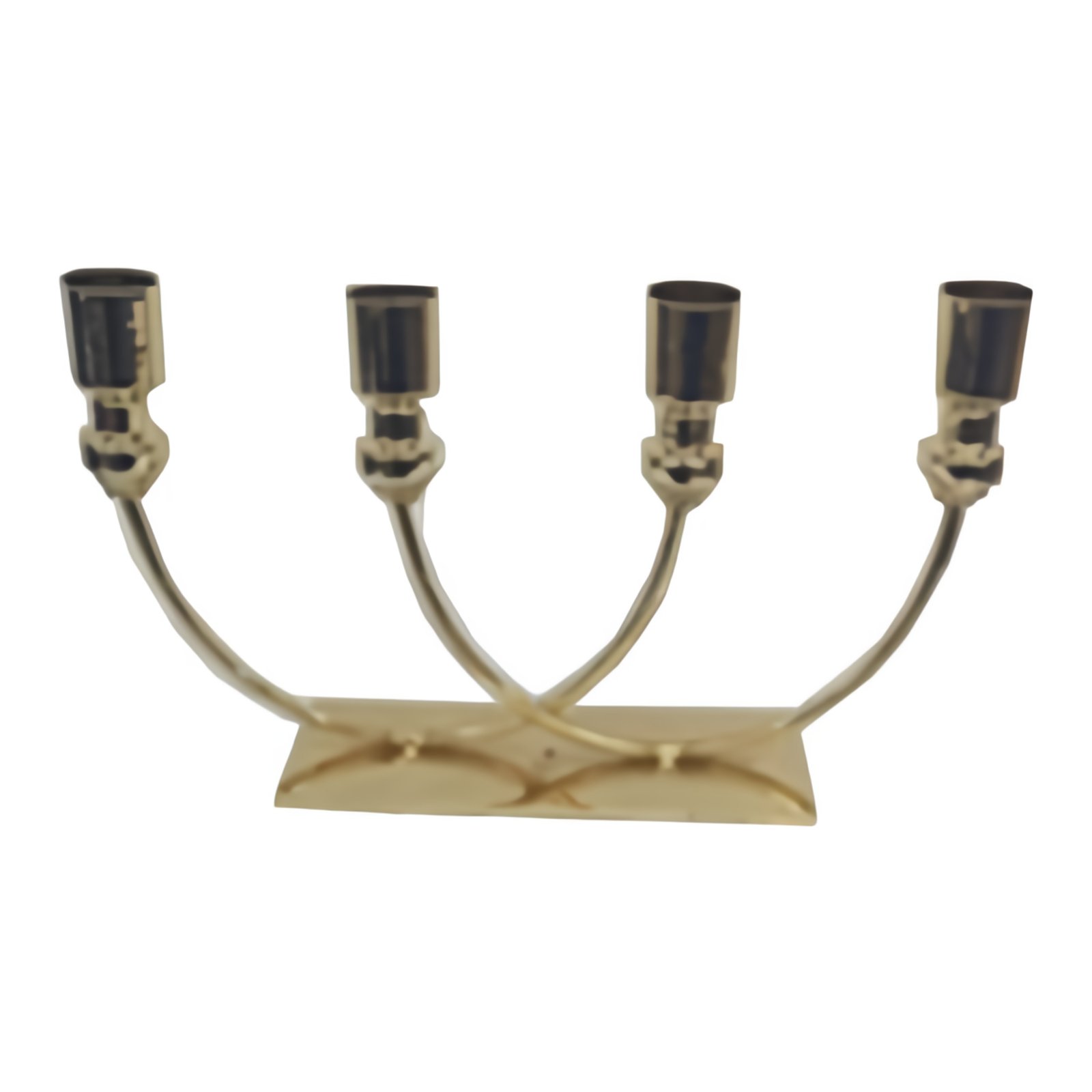 Suporte para 4 Velas Meia-Lua Dourado Flora